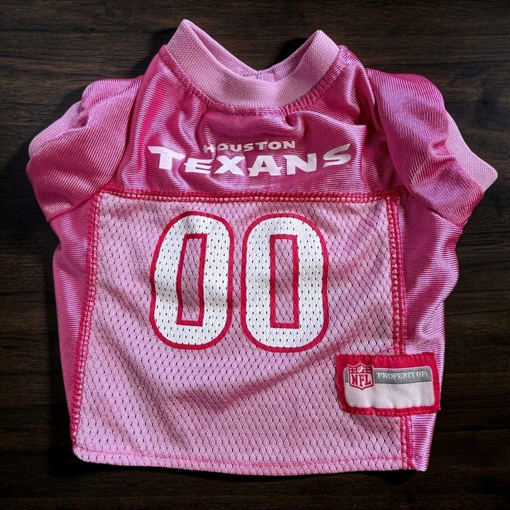 Houston Texans NFL Dog Jersey Set Small Pink Navy Blue Striped Pajamas 4pc Lot